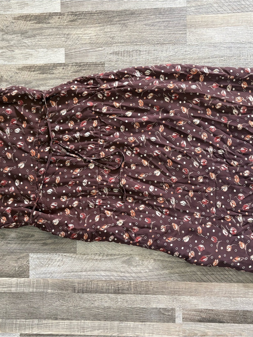 April Cornell Vintage Cottagecore Brown Floral Sleeveless Midi Dress Medium - Picture 6 of 9